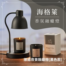 HyggeVibe 融蠟燈 香氛蠟燭檯燈 臥室夜燈, 挪威夜景融蠟燈(黑色款)