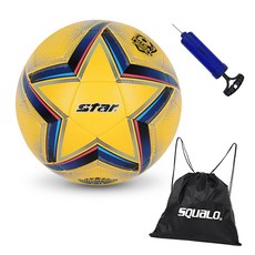 스타스포츠 유소년 풋살공 팅매치 U-13, 1개, Yellow + SQ 공 가방 & 펌프