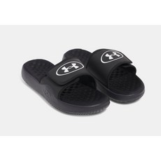 [백화점 정품] 언더아머 Under Armour 6000337 001 블랙 남성 UA 이그나이트 프로 8 슬라이드 찍찍이 슬리퍼