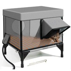 겨울철 길고양이 보호 S 히팅패드없음 그레이 텐트 난방 접이식, C. 위장