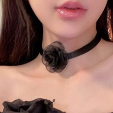 장미 초커 코사지 레이스 로즈 목걸이sjr2+6zXP