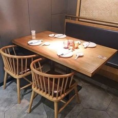 格森實木西餐廳桌椅組 餐飲小吃店食堂日式料理餐廳卡座餐桌椅組合, 實木西餐廳桌椅餐飲小喫店食堂日本料理粉面