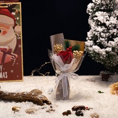 聖誕節乾燥小花束 乾燥花束 聖誕節 捧花禮 乾燥花 人造花, 酒紅花束