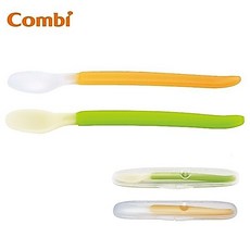 Combi 康貝 優質軟質餵食匙 (橘/綠), 1個, 綠色