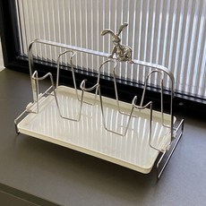 鐵藝瀝水杯架 帶託盤收納架, 杯架+睡兔配件, 1個