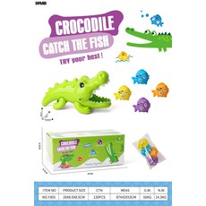 QRU 兒童浴室洗澡戲水玩具 大鱷魚吃小魚遊戲創意益智新奇特熱賣, 1個, 戲水鱷魚【彩盒裝】:如圖
