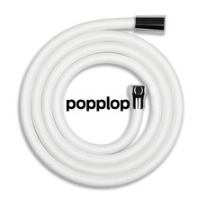 팝플랍 부드러운 물때방지 고급 무광 샤워기 호스, 무광 화이트, 1.5m