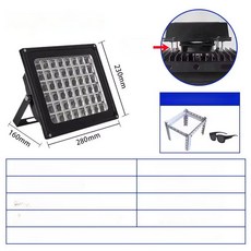 UV경화램프 접착 건조기 네일 레진 UV 램프 기계, 41-50W, 1단 팬 포함 85W 365nm 네온 그림, 기본 색상