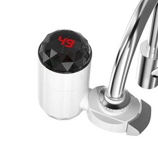 220V 110V 난방 수도꼭지 3000W 미니 전기 인스턴트 온수기 Tankless 주방 욕실 온수 디지털 디스플레이, AU, White 2