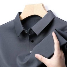 M4XLPOLO衫短袖男翻領POLO衫天絲桑蠶絲t恤男士中青年上衣冰絲滑料POLO衫無痕薄款POLO衫涼感POLO衫