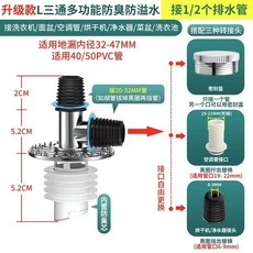 菲勒廚衛 洗衣機地漏三通排水器 - 防臭防蟲 適用洗衣機排水孔蓋及落水頭, 1個, （地面帶排水）適配內徑33-46mm