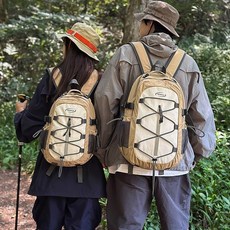 戶外雙肩包大容量徒步運動揹包登山包男生通勤書包女大學生電腦包, 卡其色大號
