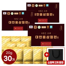 연청담 6년근 고려 대한 홍삼 절편 실속형, 30개, 20g