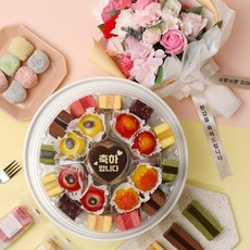 이버스데이 VIP 떡케이크 선물세트 생일 케익 기념 생신 칠순 어버이날 부모님생신 부모님선물추천, V/떡케이크C/꽃12, 1세트, 2kg