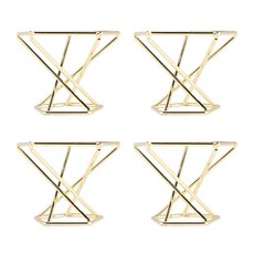 기하 공기 공장 홀더 비행장 선반 금속 식물 스탠드 파종기 선반 Himmeli 장식 Tillandsia Containers, 4 개 PC, 황금