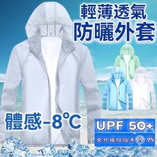 UPF50 防曬涼感衣 - 冰絲抗紫外線遮陽防風釣魚外套, （涼感防曬）藍色,M（建議體重37-52公斤）