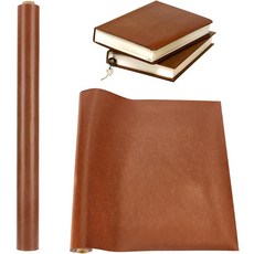 PU 인조 가죽 원단 황토색 인조 피혁 공예 핸드메이드 책표지 복장 가방 지갑 제작 부자재 120x43x0.07cm, 1개