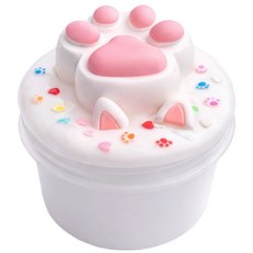 말랑코코 슬라임 받아라냥냥펀치 점토 슬라임 점섞슬 하퐁말, 1개, 260g, 화이트