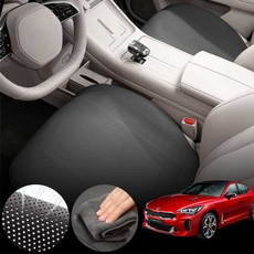 기아 스팅어 2.0(GDI) 차량용 초슬림 통풍 시트 커버 블랙 2개 세트