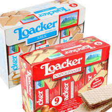 로아커 웨하스 밀크 입 프리미엄 웨이퍼 대용량 카페 학교 사무실 영양 간식, 9개, 45g