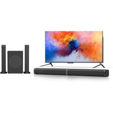 서브우퍼가 있는 스마트 TV용 Puxinat 2 in 1 분리형 사운드 바 홈 시어터용 Bluetooth 5.0 서라운드 시스템 ARC/광학/Aux/USB TV 스피커 트레블/