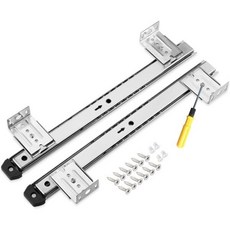 키보드 러너의 서랍 슬라이드 1쌍 14인치 헤비듀티 볼 비즈 슬라이드 컴퓨터 트레이 슬라이딩 선반 가이드 레일 / 블랙 / 350mm (14인치), 은색