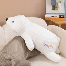 선우 냉감 바디필로우 인형 여름 쿨링 안고자는 애착인형 쿠션 동물, 베어 화이트