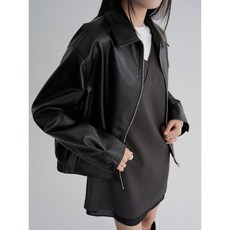 [국내매장정품] 에잇세컨즈 8SECONDS 레더 집업 블루종 블랙 11593ZAY15 146452