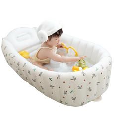 맘스픽 프리미엄 유아용 소프트욕조 접이식, 토끼