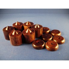 {超人氣大賣場} 原木黑檀木音響錐 圓柱型角錐 六對一組 減少共振 提升音質, 一組,8對, 1個