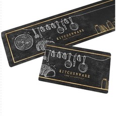 硅藻土地墊 廚房硅藻土軟墊 長地墊 吸水速乾防滑腳踏墊, 廚具黑色, 1個