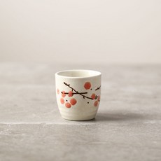 日式清酒壺 小酒杯 烈酒杯 陶瓷酒具套裝 家用餐廳燙酒壺, 1個, 紅梅花酒杯2個