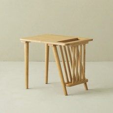 버딘 1단 원목 메거진랙 협탁 550 x 400 x 460 mm, 라이트 내추럴