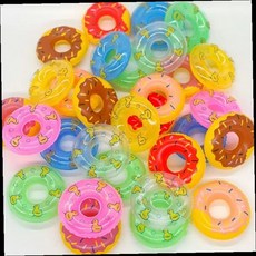 미니 도넛 튜브 물놀이 장난감 컬러풀 투명 오리 패턴 여름 수영장 바캉스 액세서리, 1개, 미니튜브-오리1p(색상랜덤)