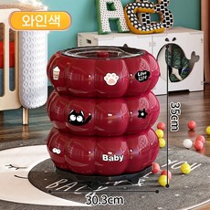 style dr 가정용 쓰레기통 주방 쓰레기통 재활용분리수거함 귀여운 캐릭터 인테리어 쓰레기통 자동센서휴지통, 와인색