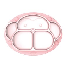 앙쥬 몽키식판 세트, 핑크, 식판 + 뚜껑, 1개