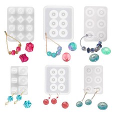 BIGEBO 구멍이 있는 비즈 레진 몰드 주얼리 몰드 6개 원석 팔찌 목걸이 귀걸이 제작 클레이 DIY 166881, BIGEBO 구멍이 있는 비즈 레진 몰드, 주얼리 몰드