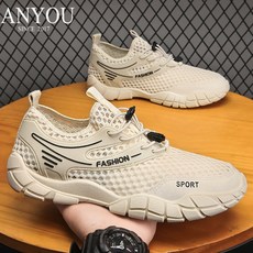 여름 남성 메쉬 통기성 운동화 미끄럼 방지 캐주얼 운동화 패션 구멍 신발