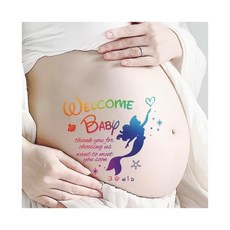 임신 사진 스티커 바디 페인트 타투 스티커 아기 남자 아이 여자 아이 라인아트 I6Ⅱ 심플 귀엽고 세련된 선물 출산 축하 마타니티 스티커 임산부 배 셀프 포토 임신 사진 스티커 붙