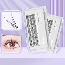 인조 속눈썹 A형 V형 부분 가닥 속눈썹 연장 아이래쉬 언더래쉬 복합형 컬혼합세트 에어언더, 2개, 12mm