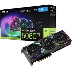 PNY NVIDIA GeForce RTX™ 5060 Ti 에픽-X™ ARGB OC 트리플 팬 그래픽 카드8GB GDDR7 128비트 부스트 속도 2692MHz SFF-Ready, 16GB ARGB