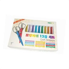 만들기 디자인가위 모양가위 12종 7인치 패턴세트 다이어리 문구 유치원 공예