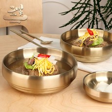 금빛-티타늄 식기 세트 앞접시 찬기 밥공기 반상기, 1개, F세트 (반상기4p), 금색