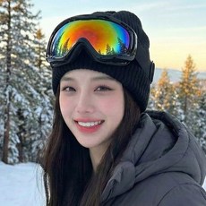 유니프랍스 스키고글 김서림방지 남여공용 보드고글, 블랙, 1개