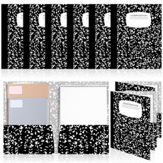 Kisston 교사 감사 선물 벌크 컴포지션 파일 폴더 21.6 x 30.5cm(8.6 x 12인치) 플라스틱 폴더 포켓 포함 노트북 패턴 폴더 학교 교실 보관용 포켓 포함 (