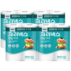 크리넥스 안심 키친타올 200매, 2개입, 4개