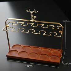 고급 원목 바닥 플레이스 중식 스타일 술잔 거치대, 1개, 10홀