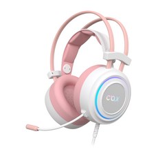 COX 최강비 MEGA-CUP 가상 7.1 RGB 진동 게이밍 헤드셋, Pink, CX-4