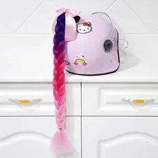 도착 오토바이 헬멧 머리띠 여자 Decors 타기 스키 대한 가발 빨판과 점보 포니 테일, 15 1pc C25(No helmet)