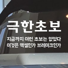 모노먼트 초보운전 스티커 - 극한초보, L (35x17.5cm)_흰색, 1개